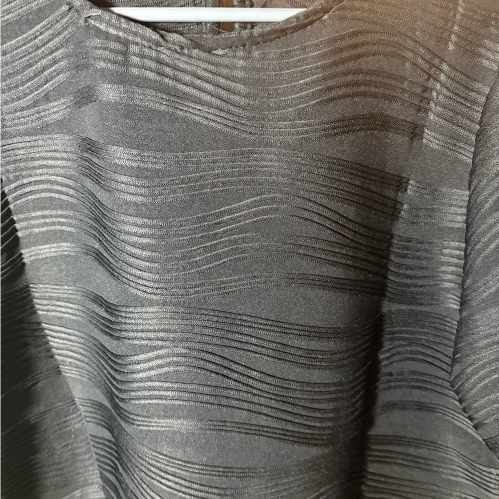 Black Boxy Ribbed Blouse - Picture 2 of 4